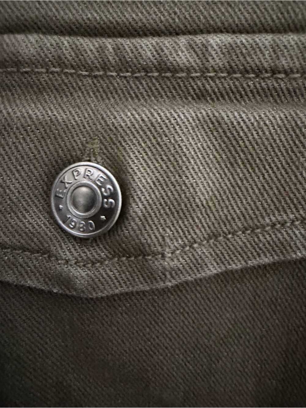 Express Olive Green Button Snap Detail Jacket - Picture 5 of 6